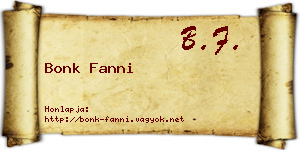 Bonk Fanni névjegykártya